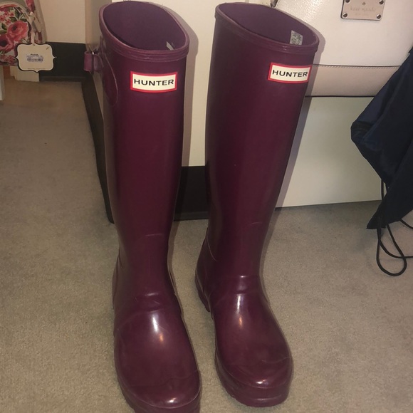plum hunter boots